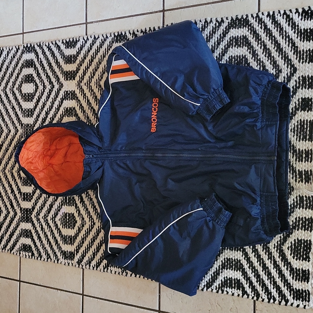 Navy and Orange Puffer Jacket